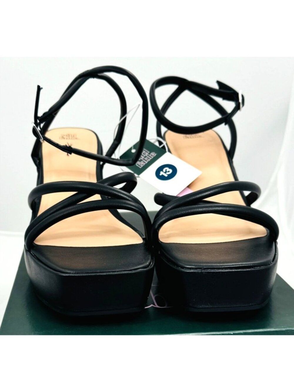 Wild Fable Womens Heels Size 13 Black Astro Memory Foam Strappy Platform 4" NWB - Picture 6 of 10